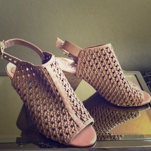 Vince Camuto Nude/taupe "EIANA" Caged Sandal Heels